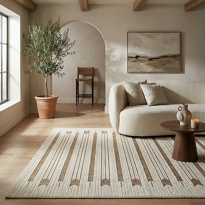 Rug Branch Maise Abstract Indoor Outdoor Area Rug, Beige Brown, Modern - Entryway, Hallway, Bathroom