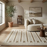 Rug Branch Maise Abstract Indoor Outdoor Area Rug, Beige Brown, Modern - Entryway, Hallway, Bathroom