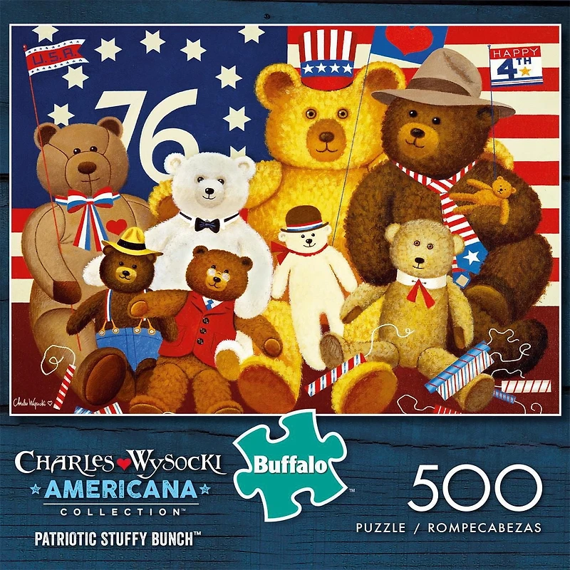 Buffalo Games - Le puzzle Americana Collection - Patriotic Stuffy Bunch - en 500 pièces