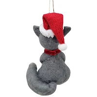 HOLIDAY TIME WOOL POLYESTER GRAY CAT - GRAY & WHITE