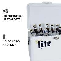 Miller Lite Glacière de 54 Qt avec ouvre-bouteille intégré, glacière de camping portable antirouille pour la plage et les aventures en plein air
