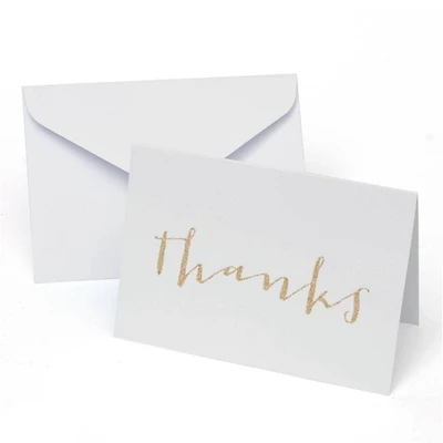 Gartner Studios Platinum Thank You Cards, 50 pieces