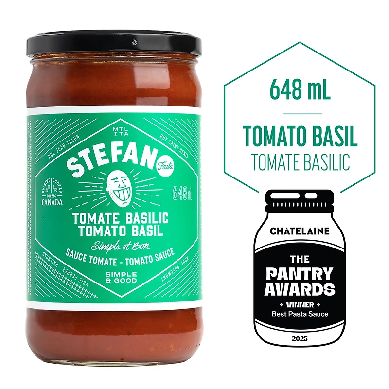 Sauce pour pâtes tomate basilic Stefano Faita 648 mL