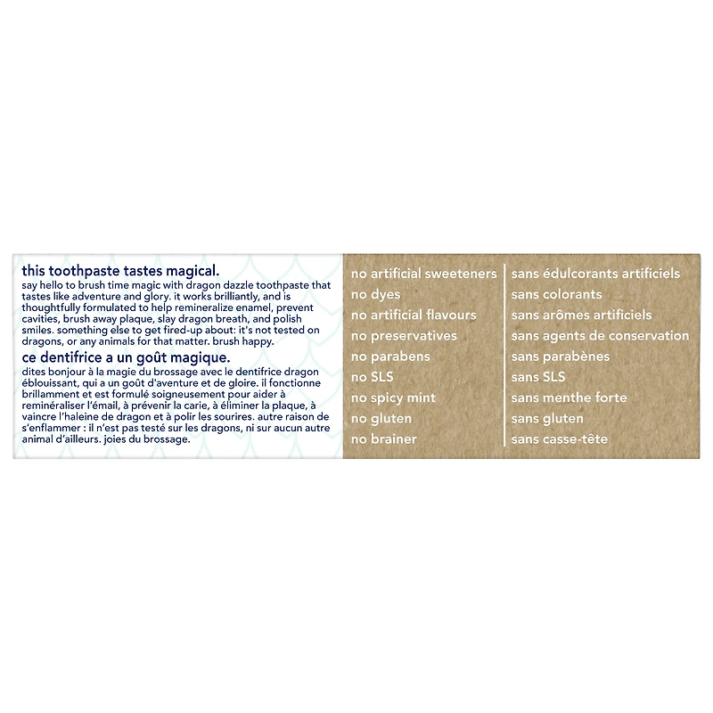 hello Dragon Dazzle Kids Toothpaste with Fluoride, Blue Raspberry, 119 g