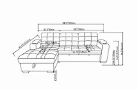 Davie LHF Sectional Sleeper Bed, Beige