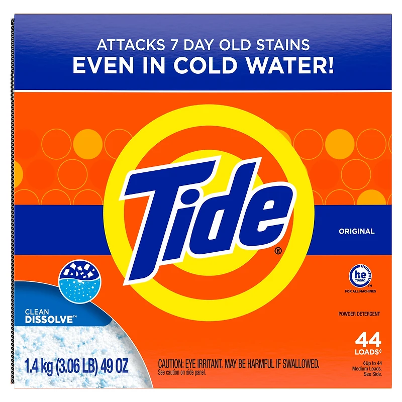 Tide Powder Laundry Detergent, Original Scent, 44 Loads, 1.4 kg, TIDE PWD HEC OS44LD