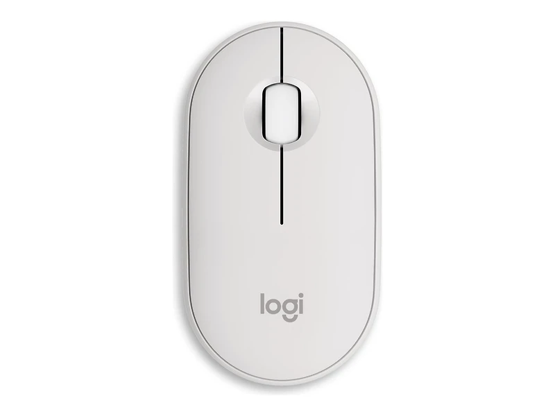 Logitech Pebble Mouse 2 M350s fine sans fil Bluetooth, portable, légère, boutons personnalisables - Blanc