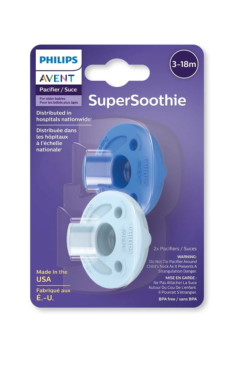 Philips Avent Soothie 3-18 months, sky blue/light blue, 2 pack, SCF192/21, Philips Avent Soothie 3-18 months