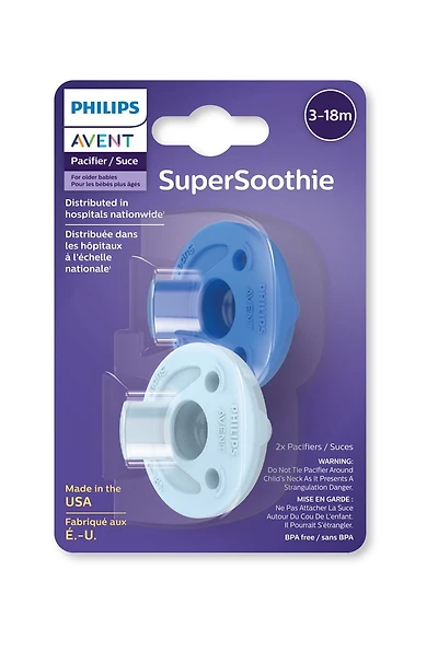 Philips Avent Soothie 3-18 months, sky blue/light blue, 2 pack, SCF192/21, Philips Avent Soothie 3-18 months