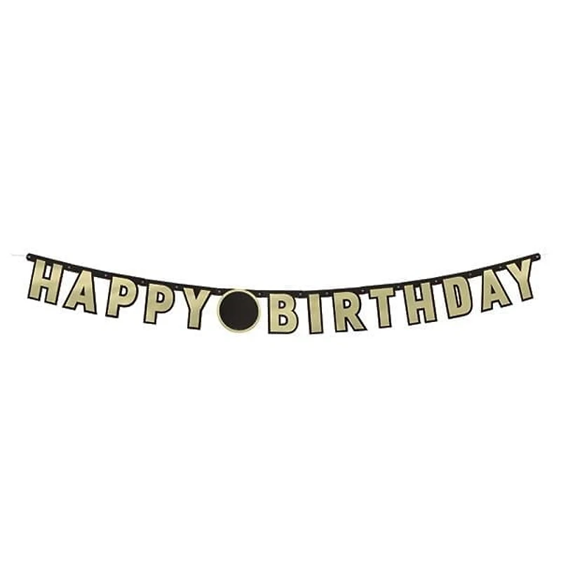 Happy Birthday Jumbo Jointed Banner with Number Stickers, Jointed banner measures 2.1m extended