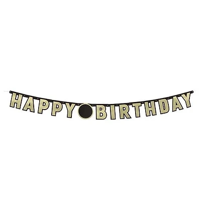 Happy Birthday Jumbo Jointed Banner with Number Stickers, Jointed banner measures 2.1m extended