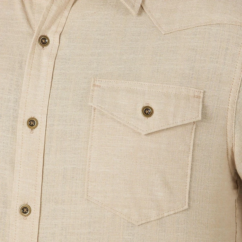 Wrangler Chemise en Chambray À Manches Courtes Pour Homme