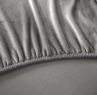 Swift Home Luxury 1 Piece Flannel Plush Fur Fitted Sheet, Ultra-Soft, Deep Pocket Fit, All Season Warmth, Queen Size, Gray