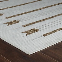 Tapis d'interieur exterieur abstrait Rug Branch Maise, beige marron, moderne - Entree, couloir, salle de bain et cuisine