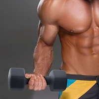 CAP, 15lb Neoprene Dumbbell, Cool Gray, Single