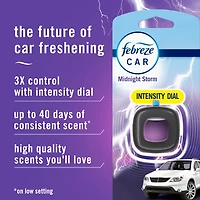 Assainisseur d’air pour voiture Febreze, éliminateur d’odeurs sous forme de pince pour bouche d’air d’automobile, parfum Tempête de minuit, 2unités 4ML