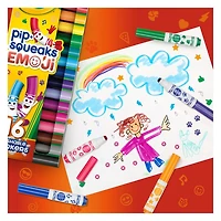 Crayola Emoji Washable Stamper Markers, 16 Count, Emoji stamp markers