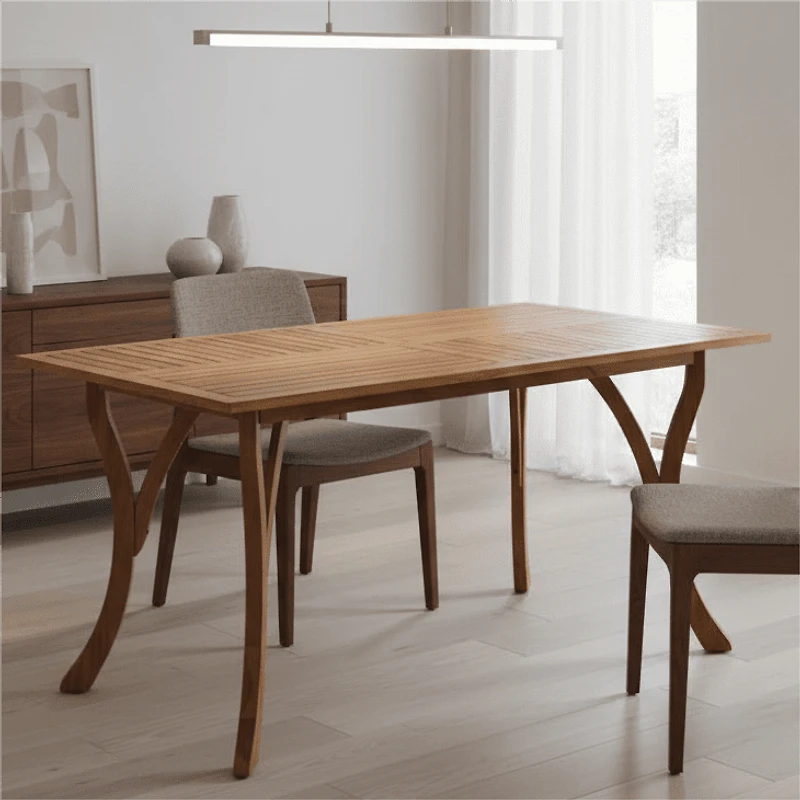 Homy Casa All-Season Acacia Patio Dining Table, 59 in., Slatted, Rust-Proof Hardware, Canadian Climate