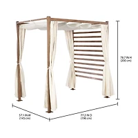 BHG PL Cabana Pergola, Auvent, Blanc cassé, Tissu traité polyester
