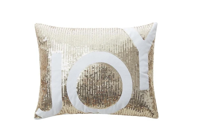 Holiday Time Joy Decorative Cushion in Gold