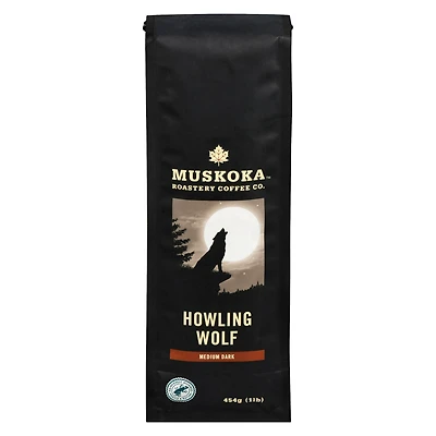 Café moulu Loup Hurlant de Muskoka Roastery Coffee Co. à torréfaction moyenne foncée