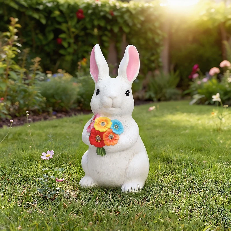 Statue de jardin de lapin solaire Mainstays
