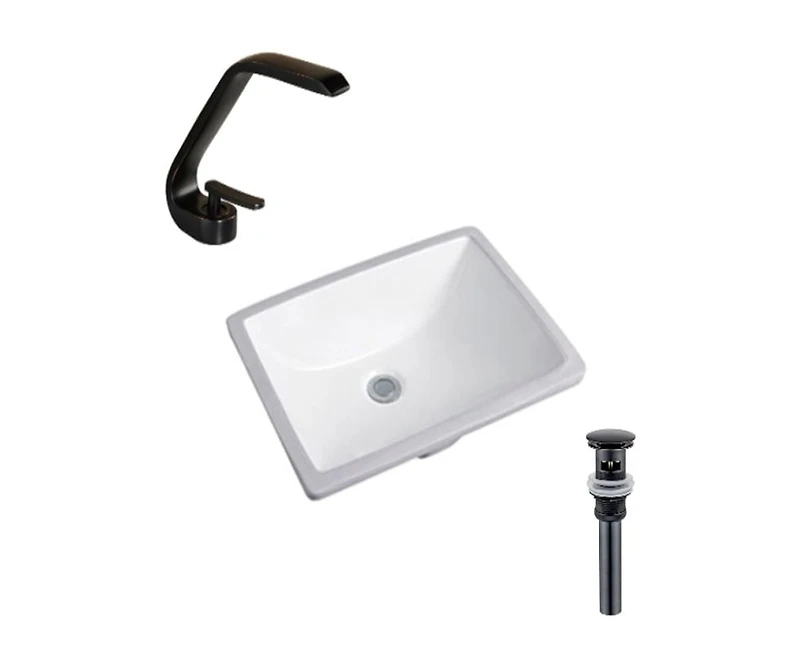DROP Bath and Kitchen DR091101 Undermount Bathroom Sink Set