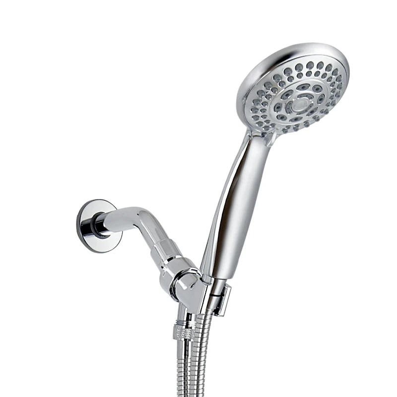 The akuaplus® - INA pressure balance valve faucet 1/2 in. PEX connection with hand shower 5 setting and spout 5 1/4 in. x 1/2 in. slip-fit. Chrome finish