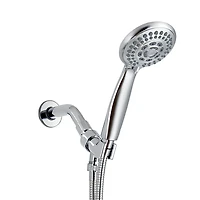 The akuaplus® - INA pressure balance valve faucet 1/2 in. PEX connection with hand shower 5 setting and spout 5 1/4 in. x 1/2 in. slip-fit. Chrome finish