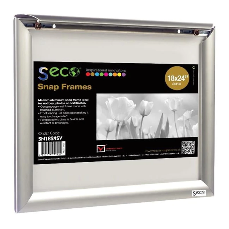 SECO Snap Affiche Cadre Cas, 11 x 14 pouces, Argent