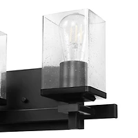 Ensemble de salle d’eau de 3 pièces noir mat avec applique murale à 2 têtes de 13 po, 91007982