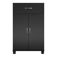 Armoire de rangement de base de 24 po à 2 portes et 1 tiroir Lory de SystemBuild, blanc