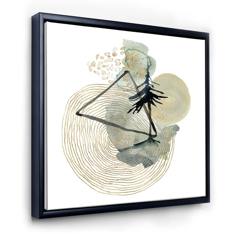 Designart Abstract Landscape Of Mountains Moon and Tree FLOAT FRAME WALL ART