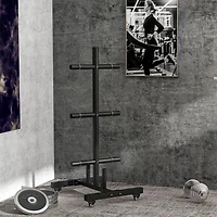 Soozier Support de plaques olympiques avec 4 roues, pour plaques et barres de 2"