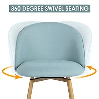 Lot de 4 tabourets de bar modernes Homy Casa, pivotants à 360°, siège rembourré confortable, tissu élégant et pieds en chêne, bleu