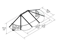 CANOPIA by PALRAM Lily Auvent fixe pour porte et fenêtre, 3 pi x 7 pi, noir