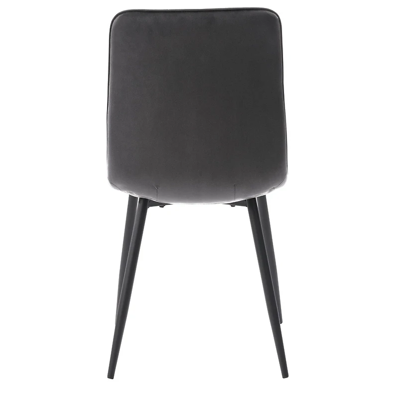 CorLiving Nash Set of 2 Velvet Upholstered Indoor Side Chairs with Black Flared Metal Legs