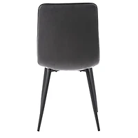 CorLiving Nash Set of 2 Velvet Upholstered Indoor Side Chairs with Black Flared Metal Legs