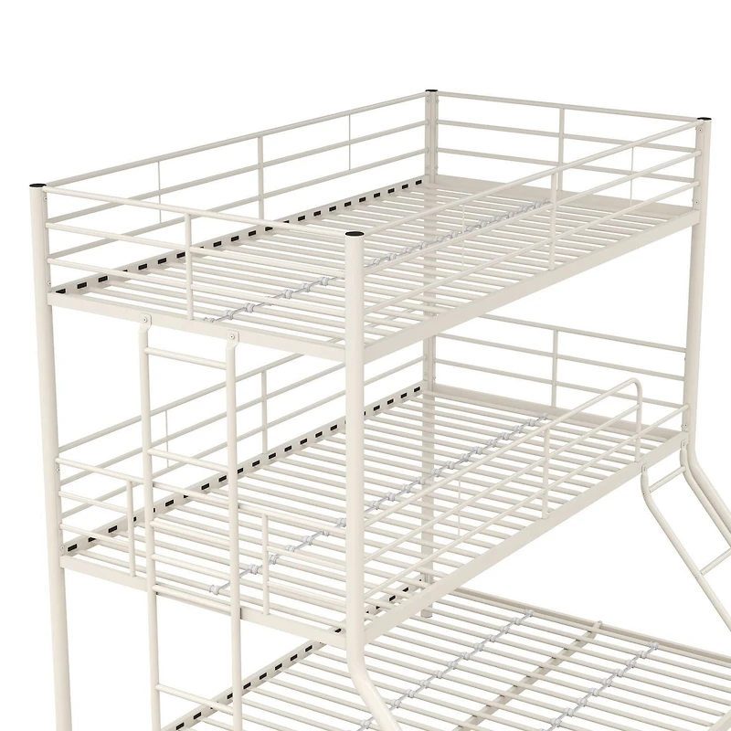 DHP Everleigh Triple Metal Bunk Bed, Twin/Twin/Full, Off White