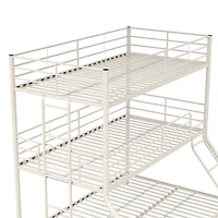 DHP Everleigh Triple Metal Bunk Bed, Twin/Twin/Full, Off White