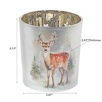 Bougeoir En Verre Cerf Petit - Lot De 2