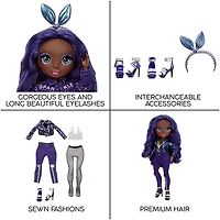 Rainbow High Krystal Bailey – Indigo (Dark Blue Purple) Fashion Doll with 2 Complete Mix & Match Outfits