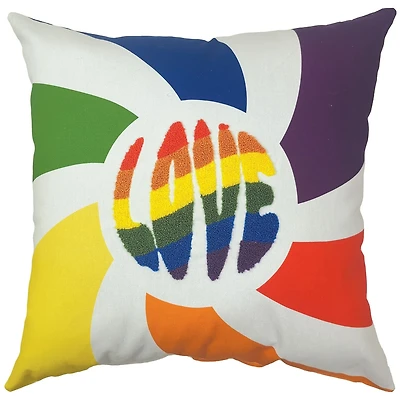 hometrends Pride Textured "Love" Decorative Pillow