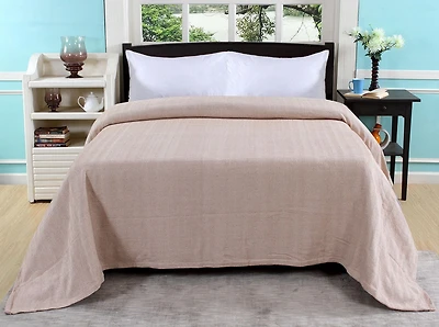 Couverture Fabstyles 100% coton douce et confortable – Couverture en coton tissé à chevrons – Parfaite pour superposer n'importe quel lit pour toutes les saisons (gris/blanc, Queen (90''x90''))