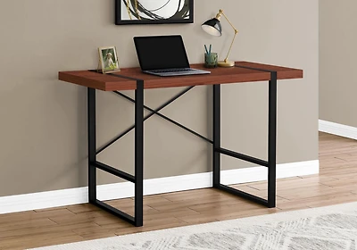 Monarch Specialties Computer Desk, Home Office, Laptop, 48"l, Work, Metal, Laminate, Brown, Black, Contemporary, Modern