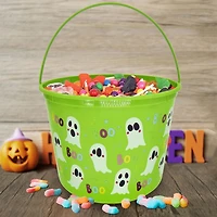 Seau en plastique pour Halloween, fantôme vert, pour un bonbon ou un sort, cadeaux de fête, une façon de célébrer