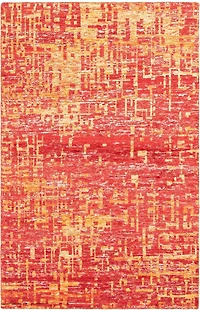 ECARPETGALLERY Tapis Noué à la Main pour Salon, Salle à Manger et Chambre à Coucher Contemporain Collection Sari Silk 5'0" x 7'10" en Rouge