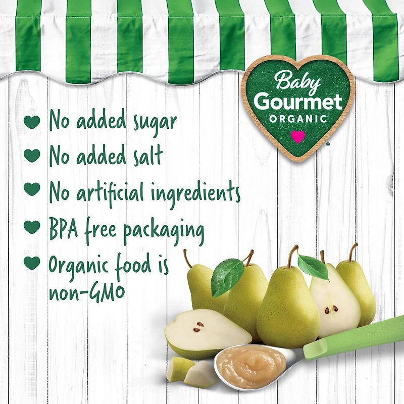 Baby Gourmet Purée biologique Simplement Poire de Baby Gourmet Purée - 128 mL