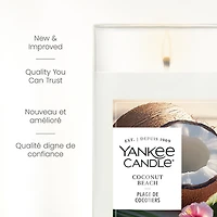 Yankee Candle Medium Perfect Pillar Candle, Coconut Beach – Scented with up to 115 Hours of Burn Time, Premium Plant Wax Blend for Consistent Long Lasting Scent from First to Last Burn