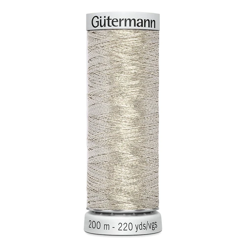 Gütermann Dekor Fil à coudre métallique – bobine de 200 m, lavage à la machine